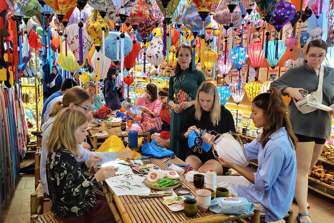 1-Hour Lantern Making Class in Hoi An - Building the lantern frame and covering it with fabric