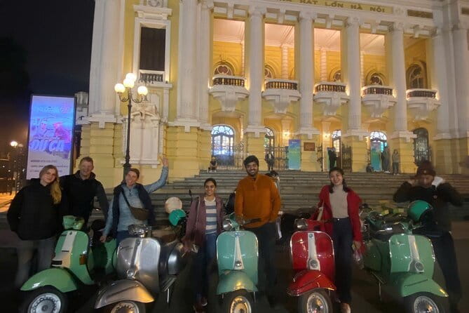 Amazing Vespa Night Tour For Food Lover - Ho Chi Minh Mausoleum after dark