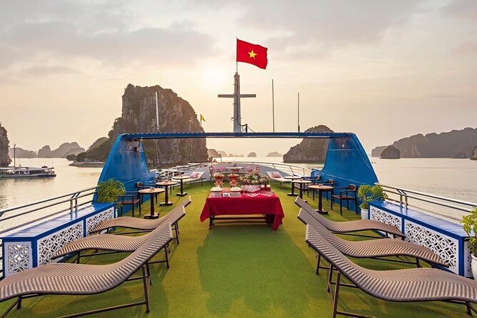 Best Price Halong Bay Full-Day Trip,Cave,Titop,Kayak By Transfer - A Sunset Party with Wine, Fruit, and Snacks