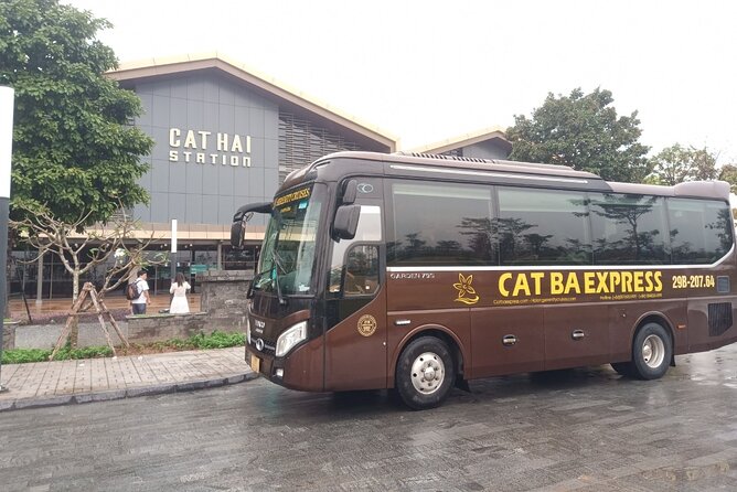 Bus Hanoi to Cat Ba Island with Cat Ba Express - Cai Vieng to Cat Ba Town by island bus