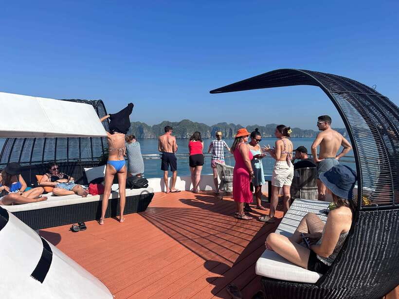 Cat Ba: Sunset on Lan Ha Bay with Sunset Party - The sunset tea break and onboard party