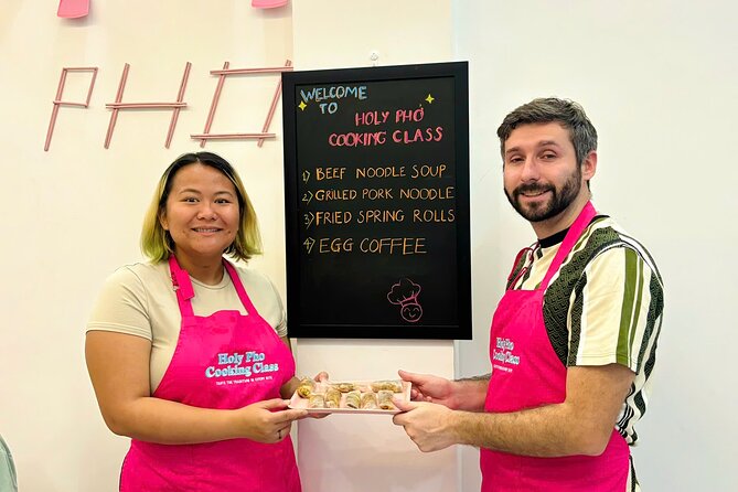 Cook 4 Local Vietnamese Dishes In Pink-themed Class & Market Tour - Cooking four courses, from first cut to final bite