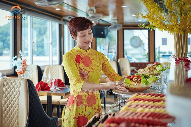 Cozy Bay Halong 5-Star Day Cruise, Buffet, Cave, Kayak, Swimming - Kayaking or Bamboo Boat Through the Bay