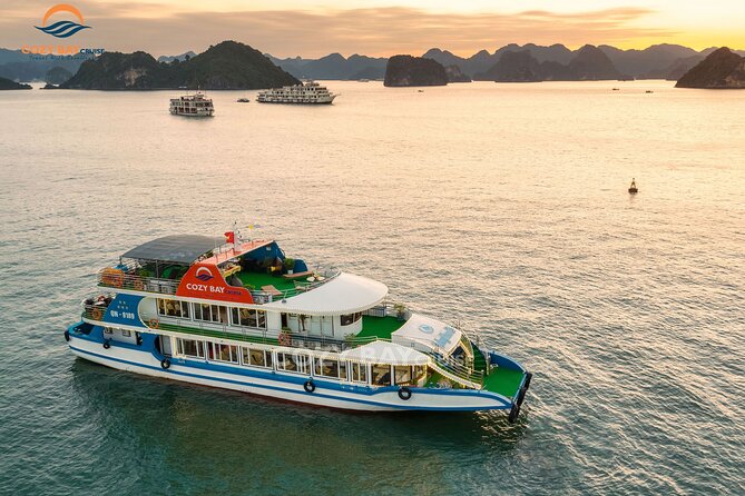 Cozy Bay Halong 5-Star Day Cruise, Buffet, Cave, Kayak, Swimming - Sunset Party on the Return Cruise