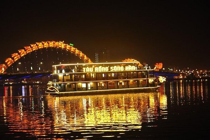 Da Nang Night Motorbike Tour & River Cruise Riding By Lady Rider - APEC Park and the city center at night