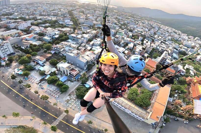 Da Nang Private paragliding experience on Monkey Mountain - Landing by the fishing village