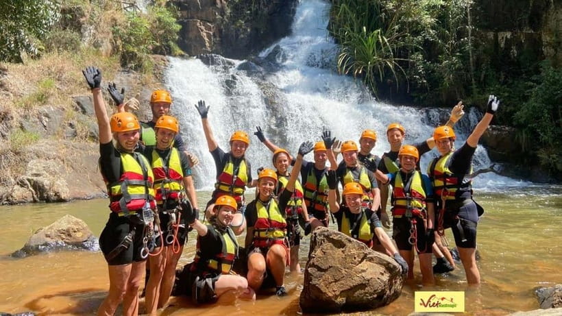 Dalat: Canyoning Extreme Adventure Vietnam - The 70-meter zipline and lazy river