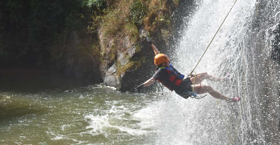 Dalat: Extreme Canyoning Adventure - The 18-meter dry cliff gets you started