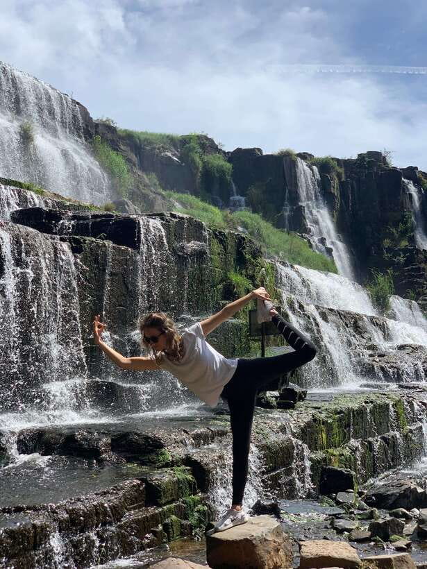 Dalat: MOTORBIKE TOUR TO PONGOUR FALLS- SILK- COFFEE FARM - Elephant Waterfall and the cave behind the water