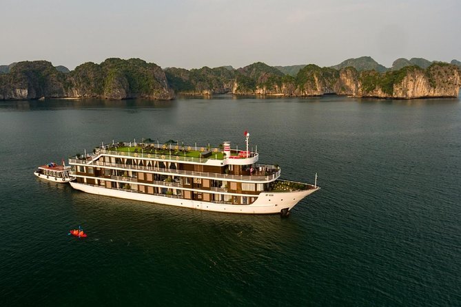 Doris Cruise 5 star cruise 3 days visiting Halong - Lan Ha Bay - Three Peaches Beach adds the best swim stop