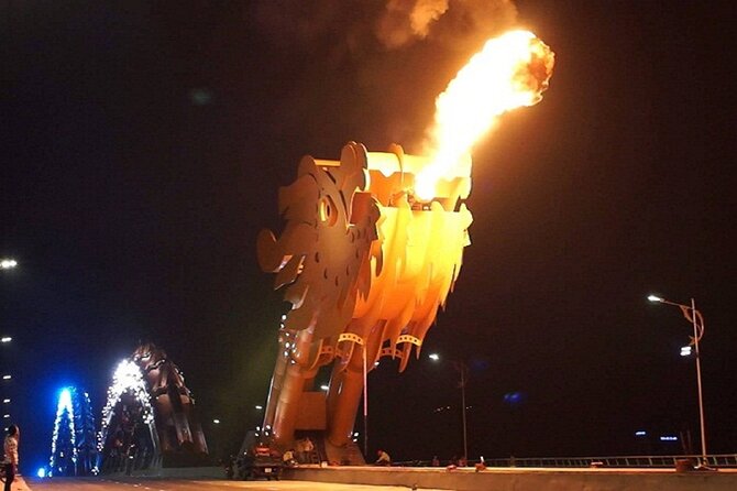 Dragon Cruise by Romantic Yatch: Tasty Beer/Flower/Cake & Dance - The Dragon Bridge fire show