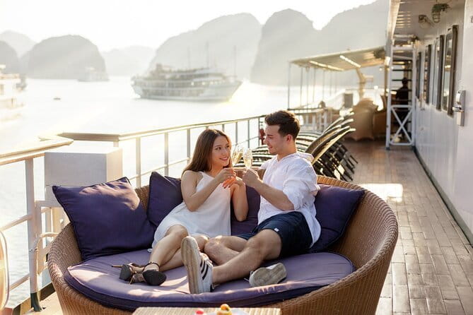 Emeraude Cruise 2 days 1 night Ha Long Bay Tour - Ti Top Island: swim or climb for the view