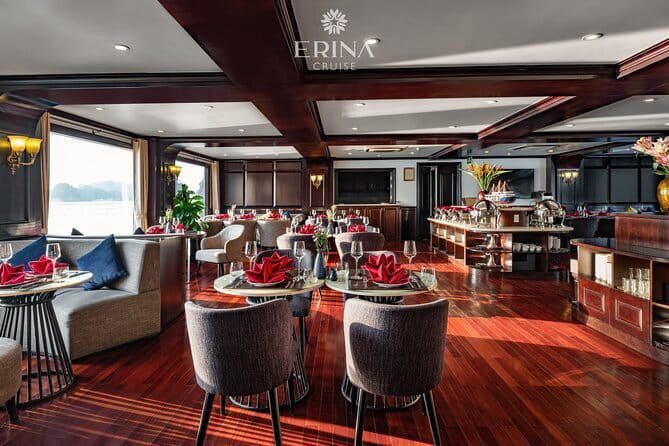 Erina Cruise 5-star cruise 2 day visit Lan Ha Bay private balcony - Evening on the water and the value of attentive staff