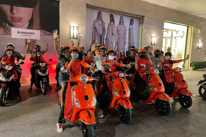 Female Riders Vespa Night Street Food + Train Street food 4 Hours - Truc Bach Lake and four kinds of pho