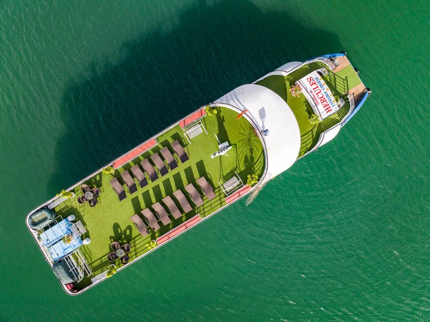 From Hanoi: Ha Long Bay 5-star Day Cruise with Buffet Lunch - Boarding the boat and settling in for lunch