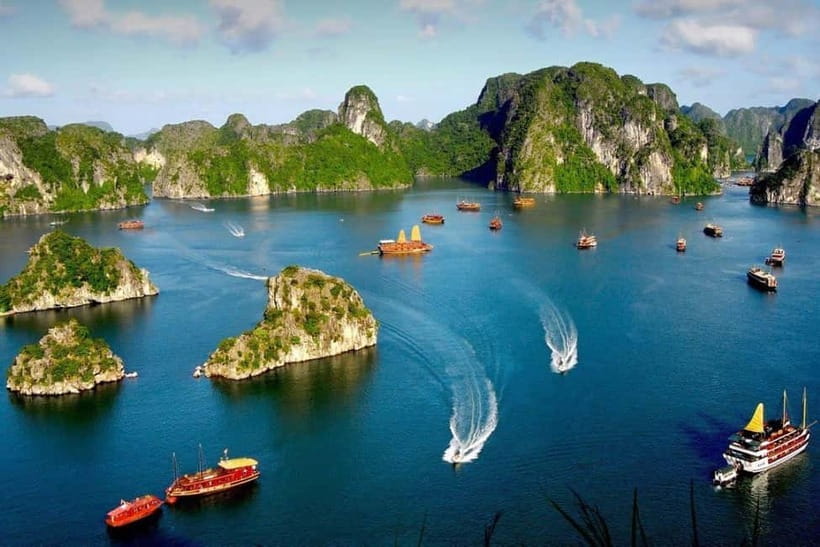 From Hanoi: Halong bay Luxury tour on 5 star cruise - Sunset snacks and the return to Hanoi
