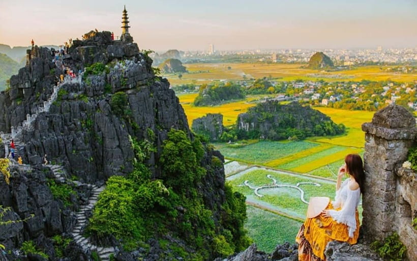From Hanoi/NinhBinh: HoaLu-Bai Din- TrangAn- MuaCave-BichDon - Lunch with goat, fish, chicken, and vegetarian dishes