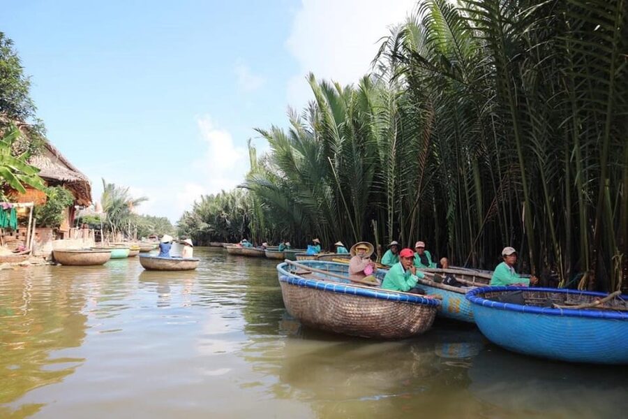 From Hoi An: Bay Mau Coconut Forest Bamboo Basket Boat Ride - The boat activities and local performances