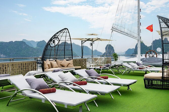 Full day Halong Bay Luxury Cruise - buffet lunch, kayak, swim. - Boarding at Tuan Chau and settling into the boat