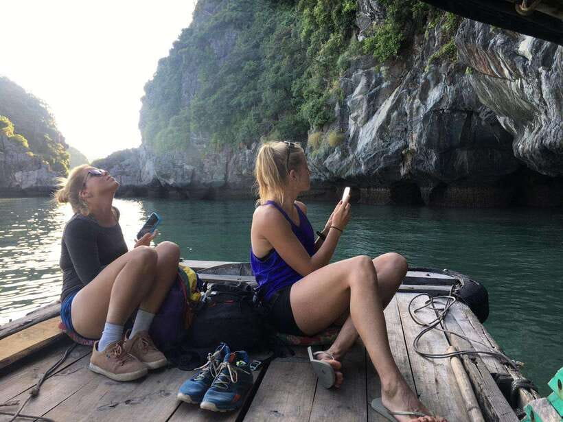 Full day hike - climbing in Jungle of Cat Ba National park - The final climb to Viet Hai village