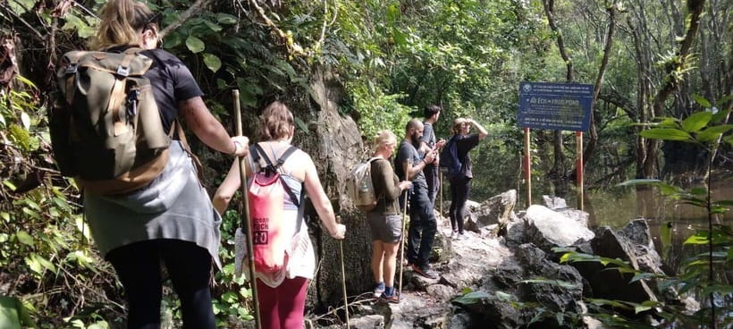 Full day hike - climbing in Jungle of Cat Ba National park - Returning through Cai Beo Fishing Village