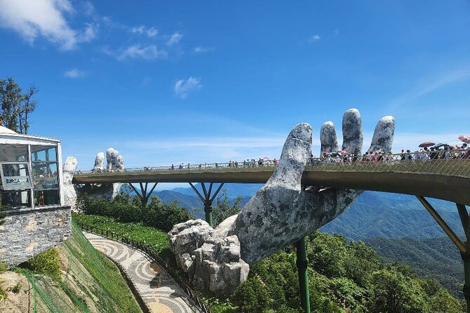 Golden Bridge-Monkey mountain-Dragon Bridge -Marble Mountain Fullday PrivateTour - Son Tra Peninsula offers the day’s calmest view