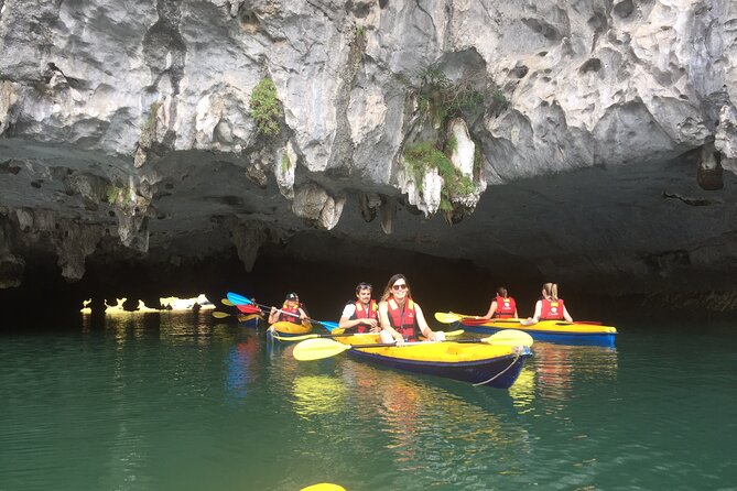 Halong Bay 2 days on classic cruise, small group, biking-kayaking - Kayaking at Dark and Bright Cave