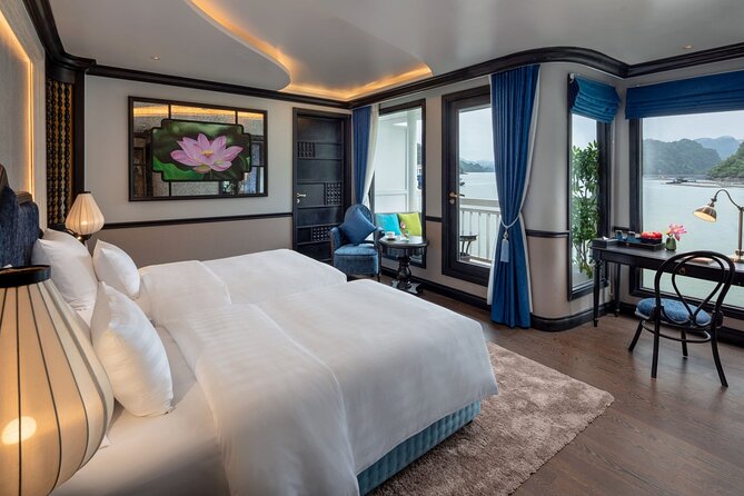 Halong Bay 2D1N Cruise Tour, Full Meals, Caves, Kayak &Transfer - Your Lotus cruise cabin and shared spaces