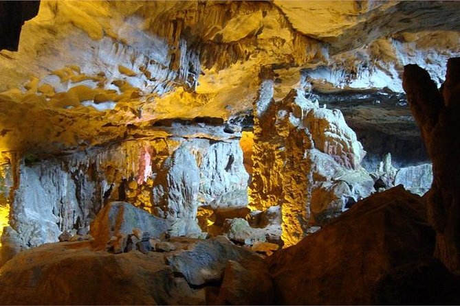 Halong Bay Full Day With Cave, Kayaking And Swimming - Highway Transfer - Walking through the vast Sung Sot Cave