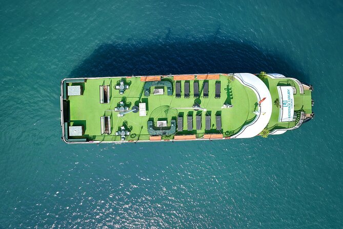Halong Heritage Luxury Day Cruise-Buffet lunch&Limousine transfer - Sunset party on the return cruise