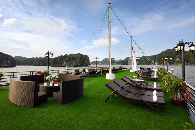 Halong Pandora 5 Star Cruise 2D1N-All Inclusive, cave, transfer - Sunset, Cooking Class, and Evening Aboard