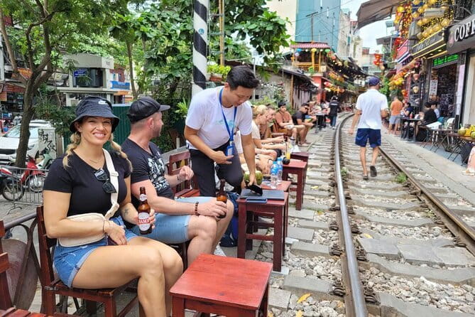 Hanoi street food walking and train street visit - Train Street, coffee, and the evening finale