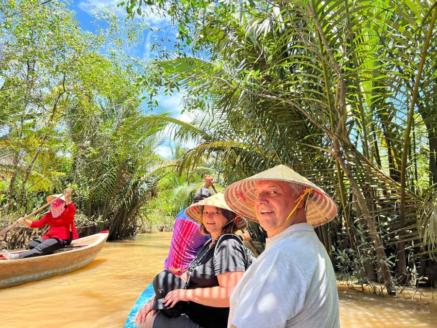 HCM: Authentic Mekong Delta - Boat, TukTuk, Khot Cake Making - Cruising the Mekong River by motorboat