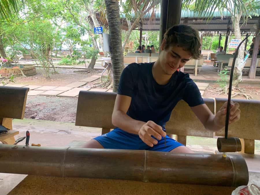HCM: Authentic Mekong Delta - Boat, TukTuk, Khot Cake Making - Lunch, free time, and the final village stretch