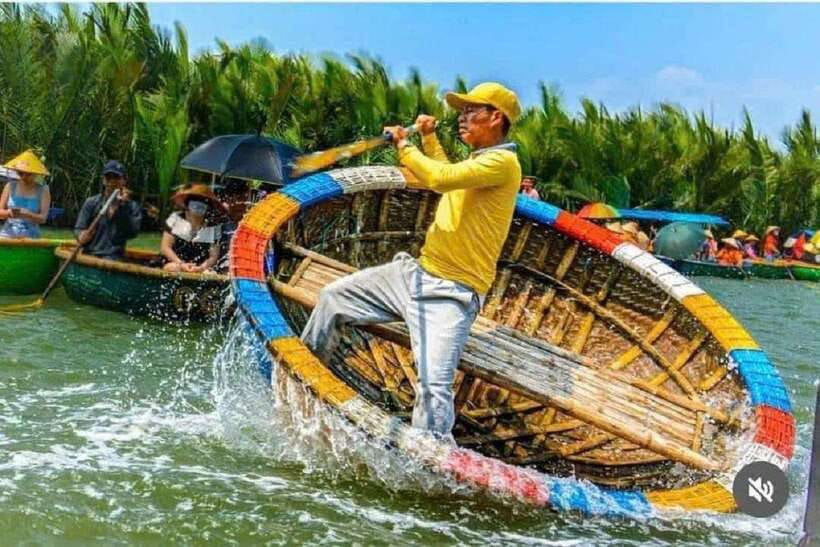 Hoi An: Basket Boat Ride in the BẢY MẪU Coconut Forest - Into the coconut forest by round boat