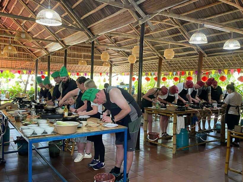 Hoi An: Cooking Class, Crab Fishing-Basket Boat, Market Tour - Riding a round boat through Cam Thanh