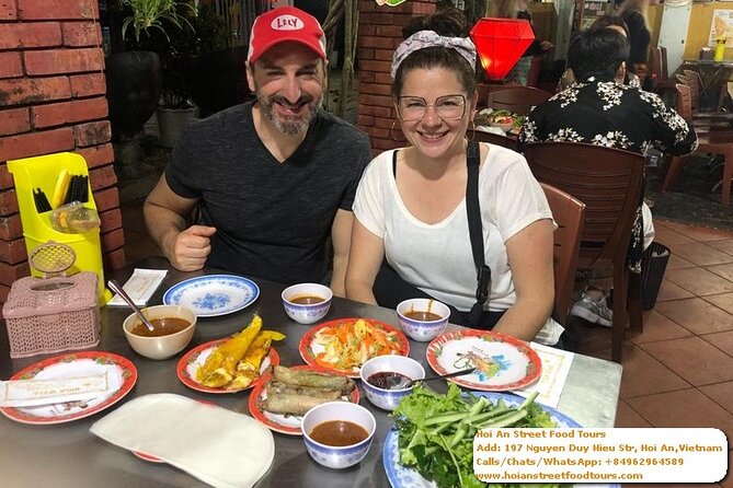 Hoi An Street Walking Food Tours - White rose, spring rolls, and Banh My