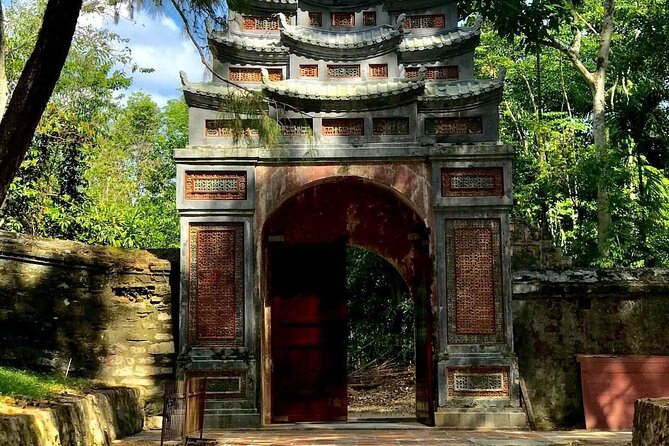 Hue city tour with private driver - Minh Mang Tomb blends buildings with nature