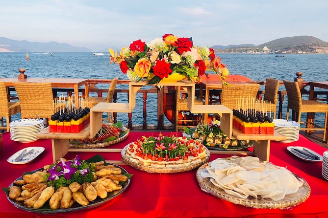 Nha Trang Sunset Cocktails and Dinner Cruise - Boarding the Emperor Cruises junk boat