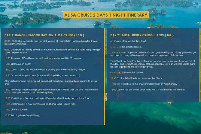 Overnight Luxury 5 Star Alisa Cruise with Meals, Kayak or Bamboo Boat - Arriving at Tuan Chau and Settling In