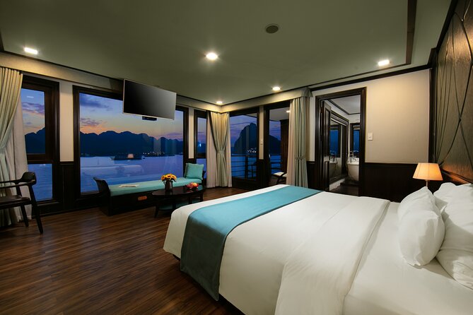 Peony Cruise 5<em> Halong Bay 3 days 2 nights with 2 ways transfer – Key points at a glance’ /></p>
<ul>
<li><strong>Three days and two nights on the bay:</strong> This gives you more time afloat than a standard day cruise and allows for early-morning activities on two days.</li>
<li><strong>Private balcony in every cabin:</strong> Your room includes a personal outdoor spot for fresh air and changing views.</li>
<li><strong>Shorter Hanoi transfer:</strong> The highway journey to GOT Ferry in Cat Hai is planned at about two and a half hours, rather than taking up most of the day.</li>
<li><strong>Tai Chi at 6:00 or 6:15:</strong> Early starts are part of the schedule, so this suits people who enjoy quiet mornings more than late lie-ins.</li>
<li><strong>Meals are included:</strong> The package covers two breakfasts, two dinners, and three lunches.</li>
<li><strong>Strong overall rating:</strong> The experience has a 4.8 rating from 37 reviews, with 97 percent recommending it.</li>
</ul>
<h2 id="why-three-days-makes-a-difference-on-halong-bay">Why three days makes a difference on Halong Bay</h2>
<p><img width="669" height="446" decoding="async" src=