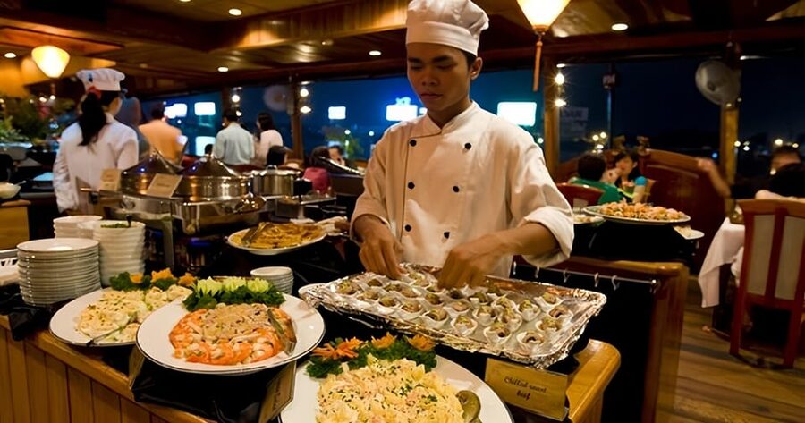 Saigon Dinner On Cruise Tour With Private Table - Music, entertainment, and the nighttime view