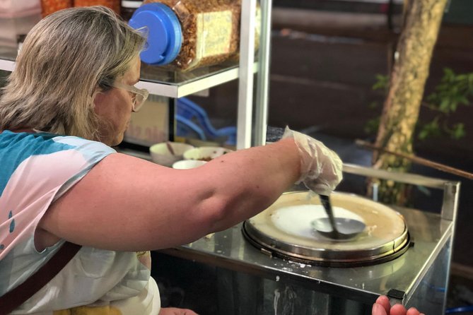 Saigon Evening Food Tour by Scooter - Banh xeo and banh khot with fresh greens