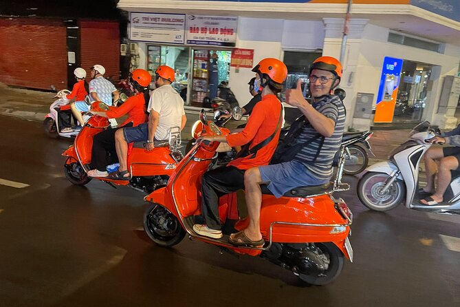 Vespa Female Ao Dai riders Night Street Food + See Train Street - Truc Bach Lake and Ngu Xa’s noodle specialties